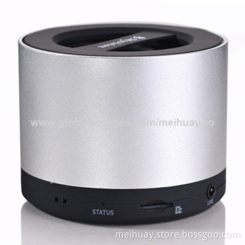 Mini Outdoor Portable Round Bluetooth Speaker With Metal Material